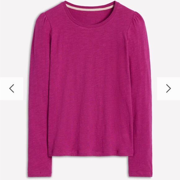 Boden Cotton & Modal Crew Long Sleeve Top in Rich Magenta size 4- like new! - Picture 1 of 10